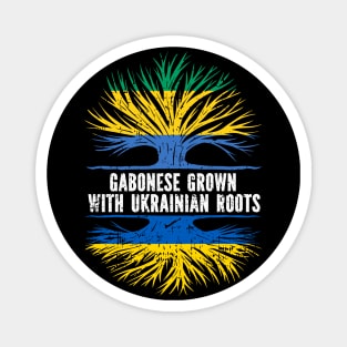 Gabonese Grown with Ukrainian Roots Flag Magnet